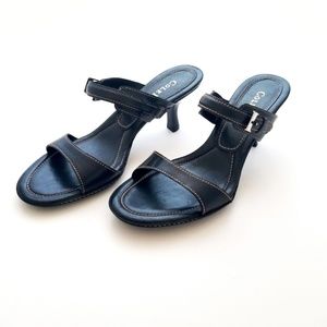 Cole Haan Womans 6.5 Sandals Shoe Black Low Heel